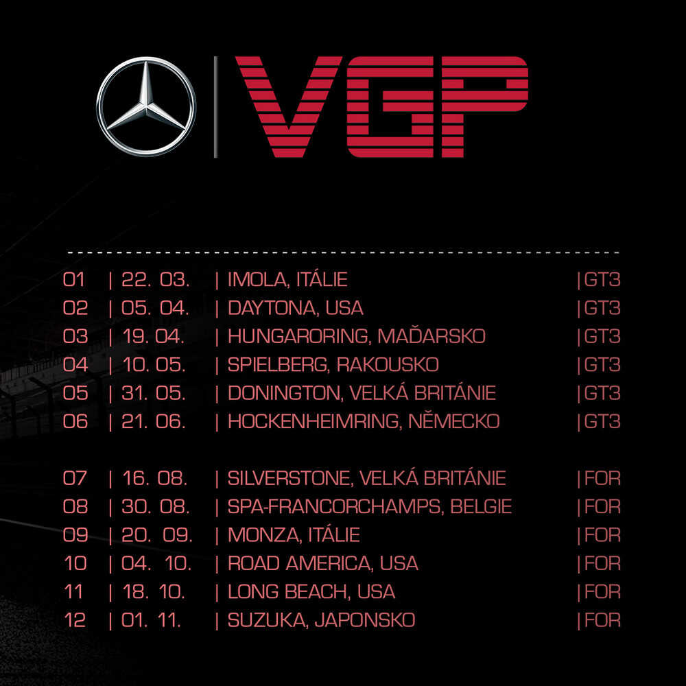Virtual GP 2022 race calendar